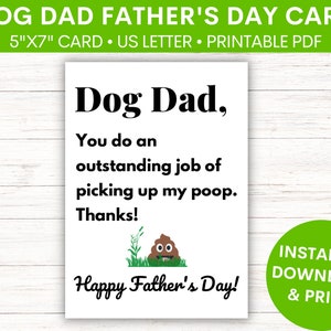 Dog Dad Father&#39;s Day Greeting Card | Funny Pawther&#39;s Day | Card for Pawrent | From Dog | From Puppy | Funny Printable PDF Card