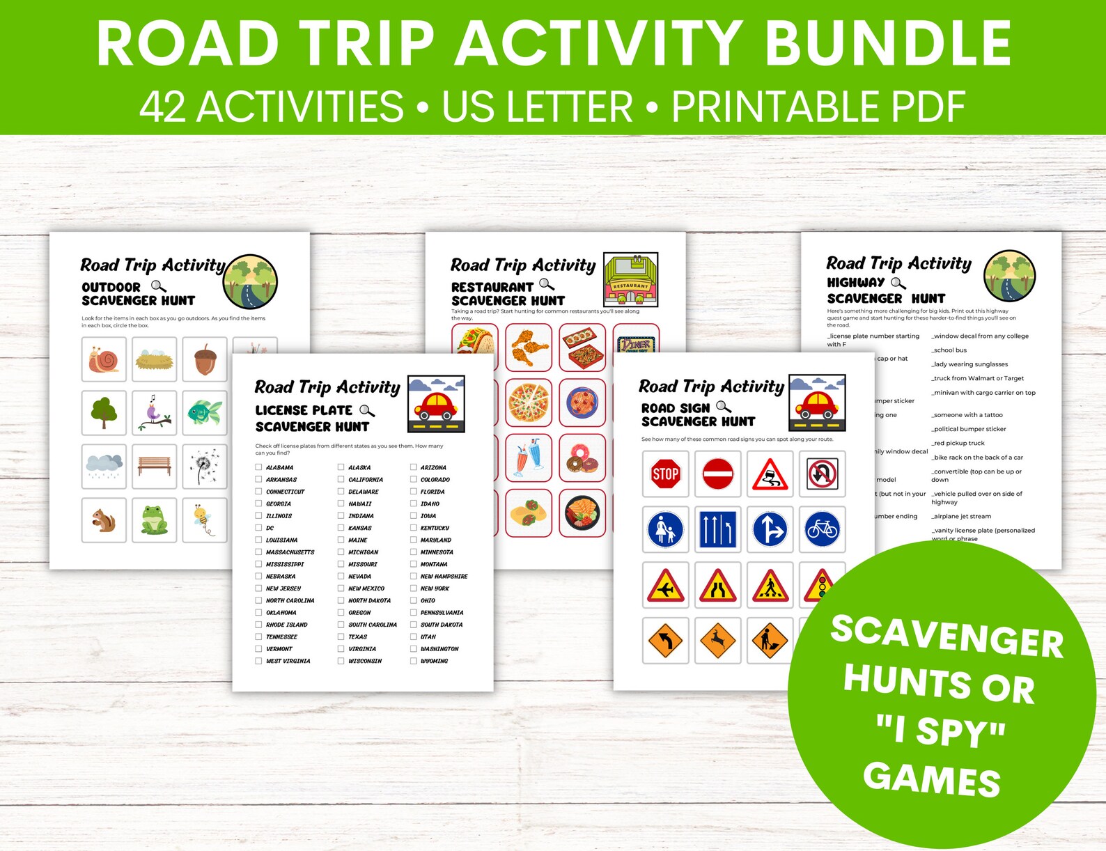 Kids Road Trip Activity & Games Bundle for Toddlers, Teens, Tweens ...