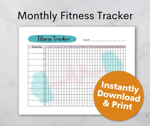 Fitness Tracker Printable Instant Download Daily - Etsy