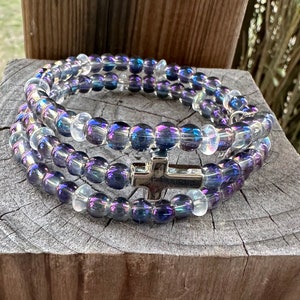 Cross memory wire bracelet