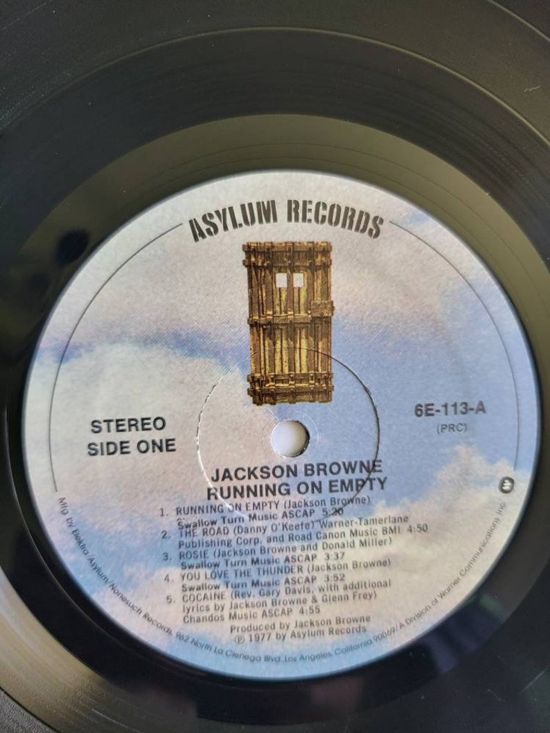 Jackson Browne Running on Empty 1977 Asylum Records Vinyl LP Etsy