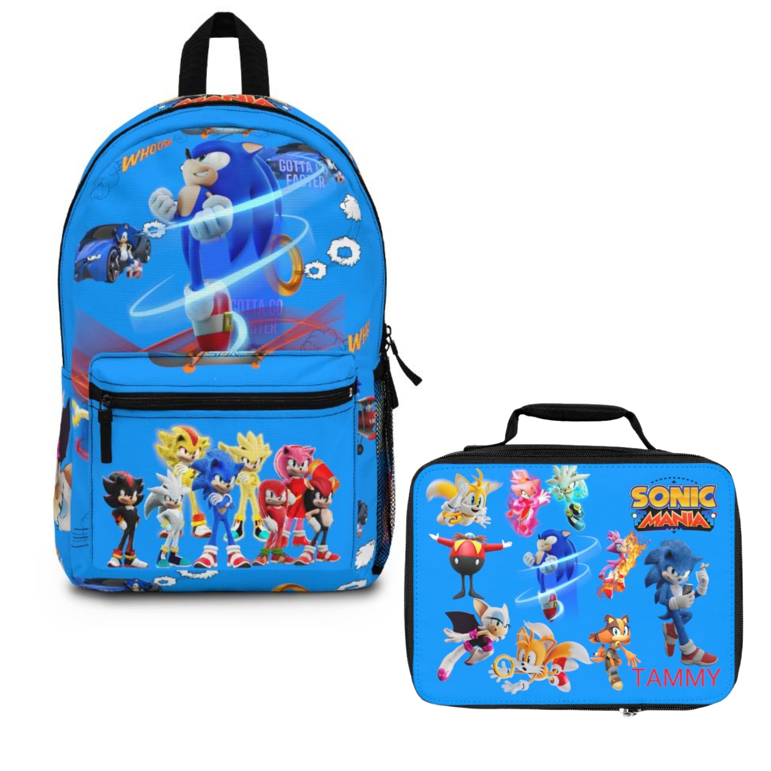Sonic the hedgehog backpack and lunch box