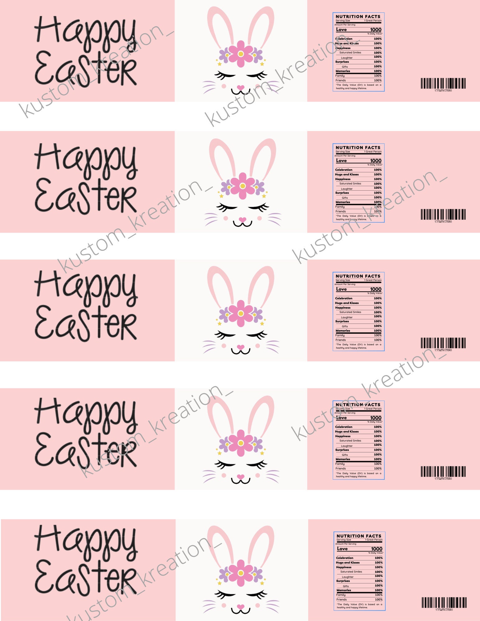 Easter Water Bottle Labels, Printable Labels, Party Decor, Digital ...