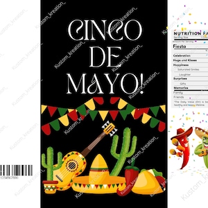 Etiqueta de bolsa de chip Cinco De Mayo, imprimible, descarga digital, descarga instantánea