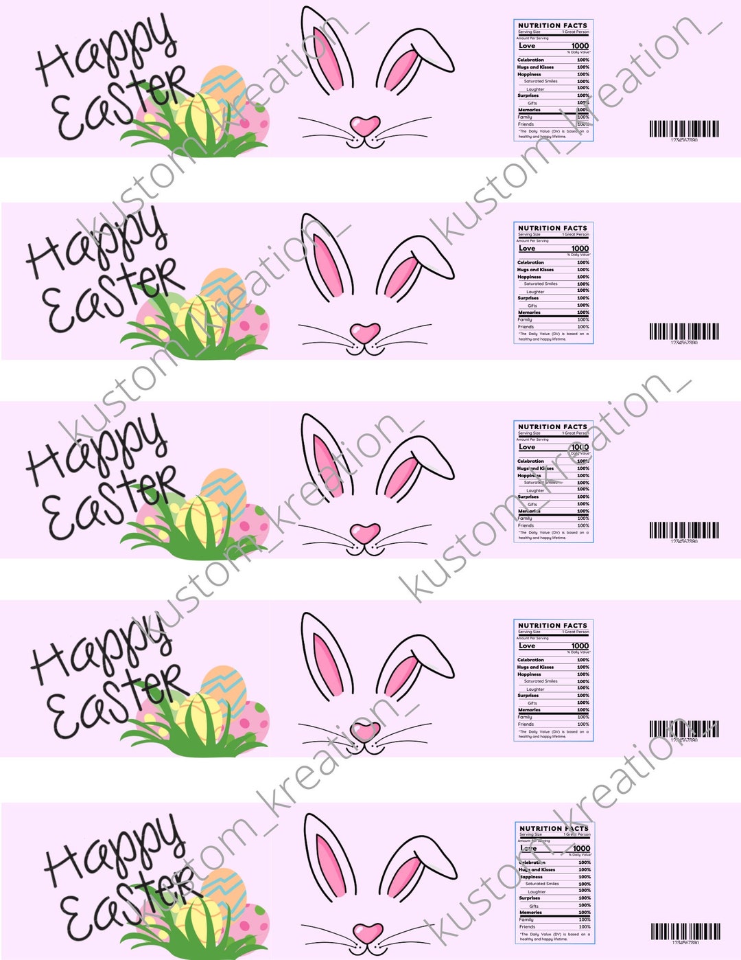 Easter Water Bottle Labels, Printable Labels, Party Decor, Digital ...