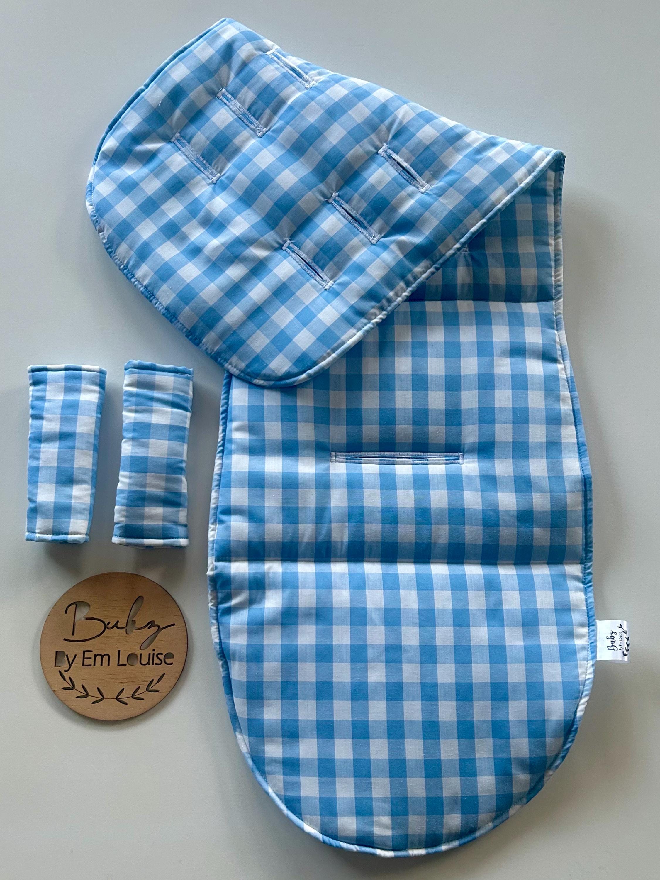 PRAM Liner-blue Gingham Pram Liner, Stroller Liner - Etsy UK