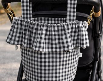 Pram Bag, Stroller Bag, Baby Stroller Organizer Bag, Gingham