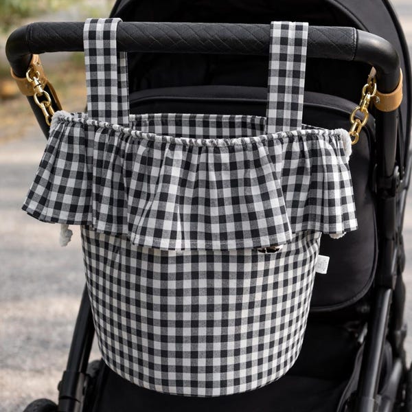 Pram Bag, Stroller Bag, Baby Stroller Organizer Bag, Gingham