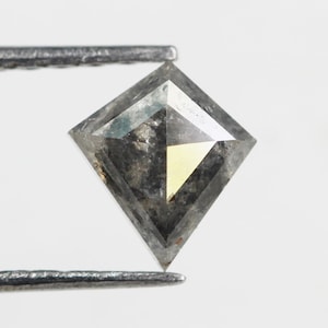 Natural Loose Kite Salt And Pepper Diamond Black Color 0.43 CT 5.7 MM Kite Shape Rose Cut Diamond M26