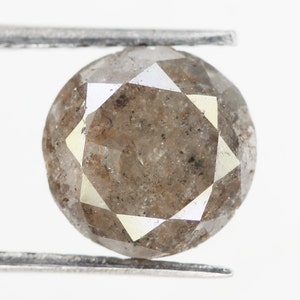 1.29 CT 6.4 MM Round Brilliant Cut Diamond, Natural Loose Round Diamond, Grey Color  NJ13