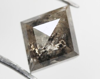 0,66 ct Natürlicher Drachen-Salz-und-Pfeffer-Diamant, Rosenschliff