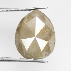 3.46 CT Natural Loose Pear Diamond Natural Grey Color Pear Shape Rose Cut Diamond For Ring