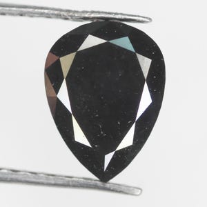1.23 CT Natural Loose Pear Diamond Natural Black Color Pear Shape Rose Cut Diamond For Ring