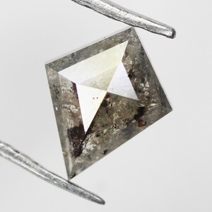 Natural Loose Kite Salt And Pepper Diamond Grey Color 0.47 CT 7.1 MM Kite Shape Rose Cut Diamond NJ769