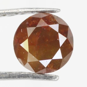 Natural Brown Diamond, Round Brilliant Cut Diamond, Natural Loose Diamond, Jewelry Making Diamond | 0.44 CT, 4.6 MM (Diameter)