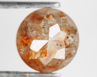 0,66 ct brun rund rosenslipad diamant, rustik lös diamant