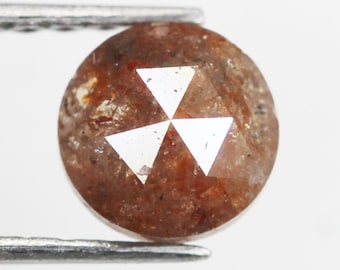Naturlig brun diamant, rund rosenslipad, lös rustik diamant, 0,63 ct