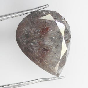 3.00 CT Natural Loose Pear Diamond Natural Grey Color Pear Shape Rose Cut Diamond For Ring