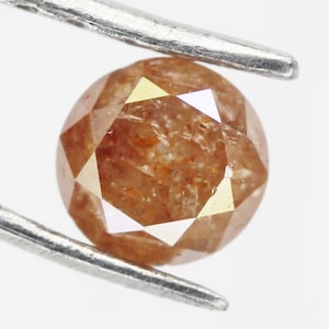 Natural Round Brilliant cut Diamond, Loose Round Shape Diamond, Fancy Peach color Round Diamond, For Engagement Ring 0.26 CT 3.6 MM NJ927