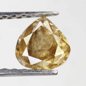 0.58 Ct Natural Loose Diamond, Brown Diamond, Heart Diamond, Fancy Diamond, Sparkling Diamond, Rustic Diamond M11