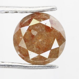 Natural Round Brilliant cut Diamond, Loose Round Shape Diamond, Fancy Peach color Round Diamond, For Engagement Ring 0.57 CT 4.9 MM NJ929