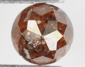0,98 ct rund rosenslipad brun diamant, rustik lös diamant NJ138