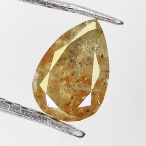 Natural Fancy Diamond Pear Shape Diamond Fancy Color Pear cut Loose Diamond 0.38 CT 6.0 X 4.2 MM Yellow Diamond Real Diamond NJ781