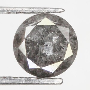 0.55 Ct  4.9 mm Round Salt and pepper Diamond, Natural loose Diamond, Round brilliant cut Diamond, Grey Engagement Ring Diamonds NJ307