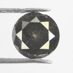 0.99 CT Round Salt and pepper Diamond, Natural loose Diamond, Round brilliant cut Diamond, Black Engagement Ring Diamonds