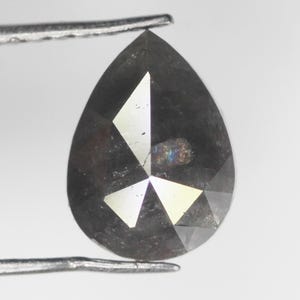 1.38 CT Natural Loose Pear Diamond Natural Grey Color Pear Shape Rose Cut Diamond For Ring