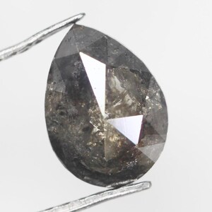 1.39 CT Natural Loose Pear Diamond Natural Black Color Pear Shape Rose Cut Diamond For Ring