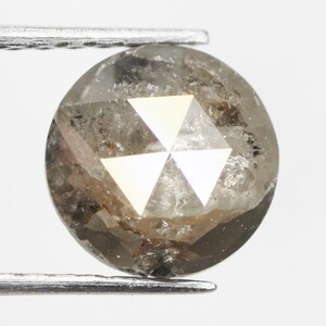 1.17 Ct Natural Loose Diamond, Salt and pepper Diamond, Round Rose Cut Diamond, Grey Rose Cut, Rustic Diamond, Real Diamond NJ293