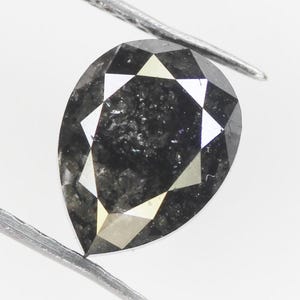 2.00 CT Natural Loose Pear Diamond Natural Black Color Pear Shape Rose Cut Diamond For Ring