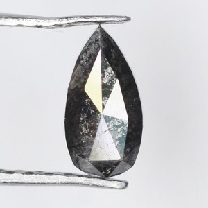 0.46 CT, 7.1 X 3.7 MM | Salt And Pepper Pear Cut Diamond | Natural Loose Earth Mined Diamond For Engagement Ring & Wedding Ring
