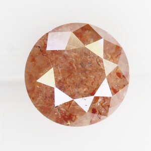 Natural Round Brilliant cut Diamond, Loose Round Shape Diamond, Fancy Peach color Round Diamond, For Engagement Ring 0.40 CT 4.6 MM NJ877