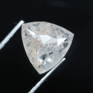 Natural Loose Triangle Salt And Pepper Diamond Grey Color 0.73 CT 6.5 MM Triangle Shape Rose Cut Diamond NJ98