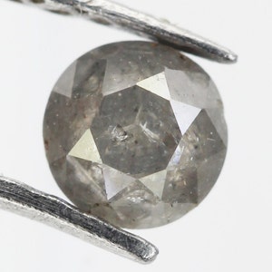 天然ルースダイヤモンド、ソルトアンドペッパーラウンドブリリアントカットダイヤモンド、0.31 CT 3.90 MM グレーカラーファインダイヤモンド、ラウンドダイヤモンドリング NJ905