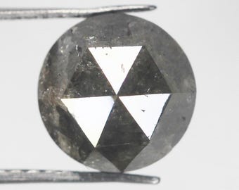 3,46 ct naturlig brun diamant, rund rosenslipad lös diamant
