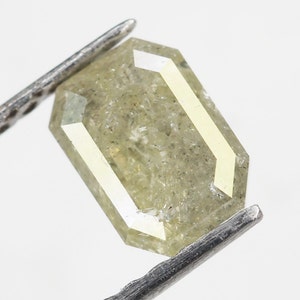 0.71 CT Emerald Cut Diamond, Salt And Pepper Diamond, Natural Loose Diamond, Grey Diamond, Antique Rose Cut Diamond M7