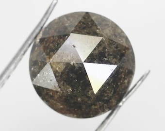 4,28 ct naturlig brun diamant, rund rosenslipad lös diamant