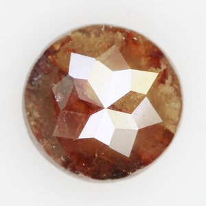 0.59 Ct Natural Loose Diamond, Round Rose Cut Diamond, Brown Diamond, Rustic Diamond, Real Diamond, Rose Cut Diamond, NJ189