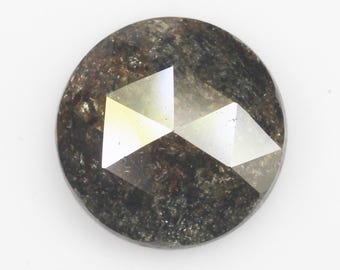 4,42 ct naturlig brun rund rosenslipad lös diamant, 10,7 mm