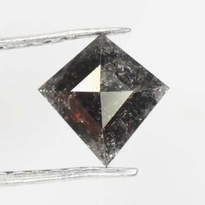 Natural Loose Kite Salt And Pepper Diamond Black Color 0.60 CT 6.7 MM Kite Shape Rose Cut Diamond NJ771