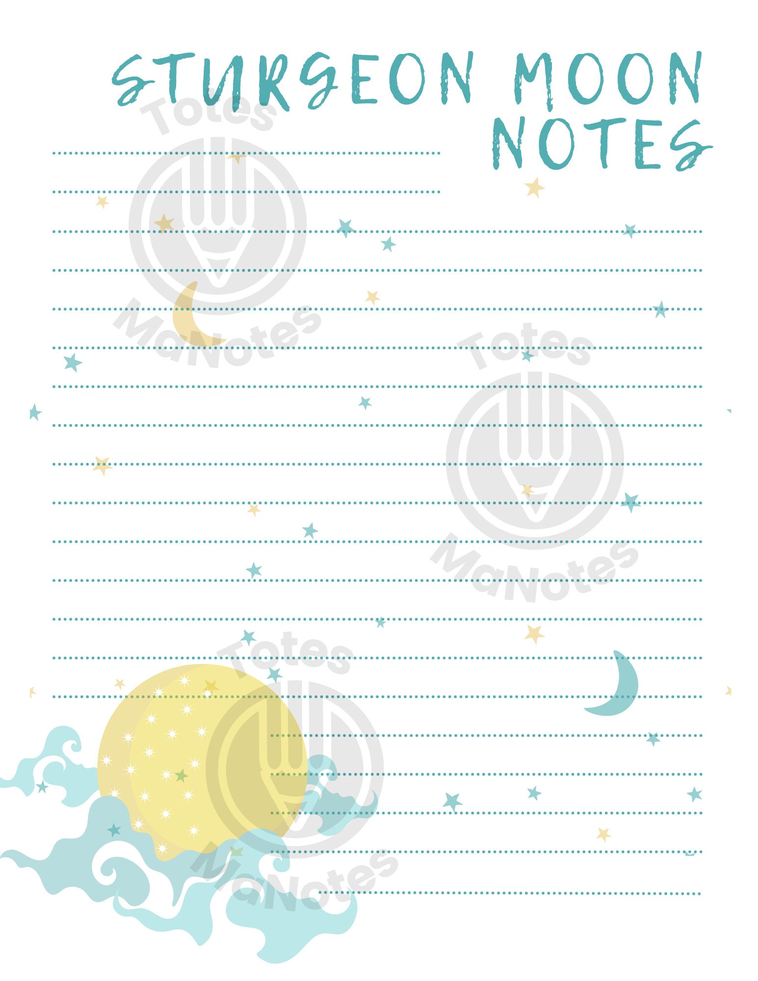 12 Printable PDF Full Moon Notes - Etsy