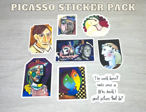 Pablo Picasso Sticker Pack of 8. Matte Vinyl Stickers for Phone, Laptop,  Journals. Easy Peel. 