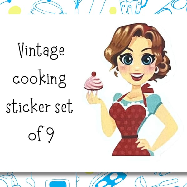1950s Style Kitchen Advertisement Sticker Set - Matte or Laminated Options Available