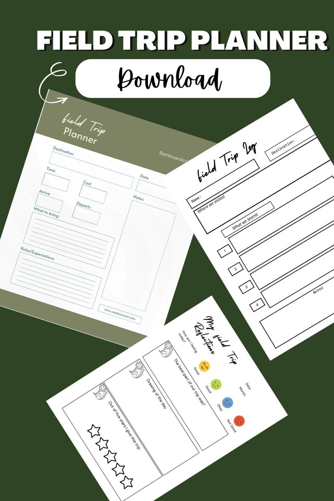 Homeschool Field Trip Planner,printable Field Trip Log, Homeschool