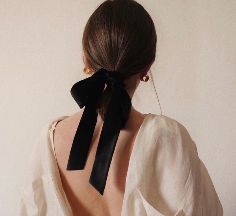 French Velvet Hair Ribbon Bow Tie A French Velvet Hair Ribbon Bow Tie from Etsy