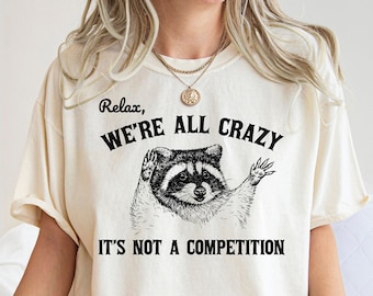 Funny Raccoon Graphic T-Shirt: Retro 90s Meme Tee