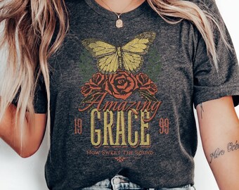 Christian Apparel, Amazing Grace Sweatshirt, Religious Shirt, Womens Shirt, Bible Verse Sweater, Faith Cross Sweatshirt, Jesus Christ Shirts